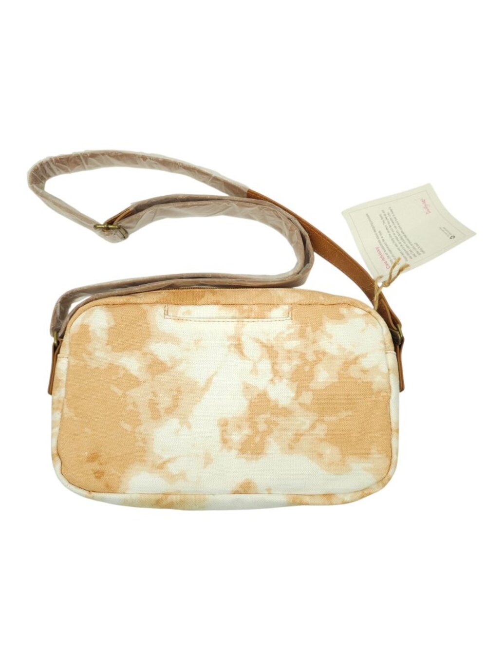 Thirty One Crossbody Purse Bag All Zipped Up Handbag NWT Tan Fawn Tie Dye